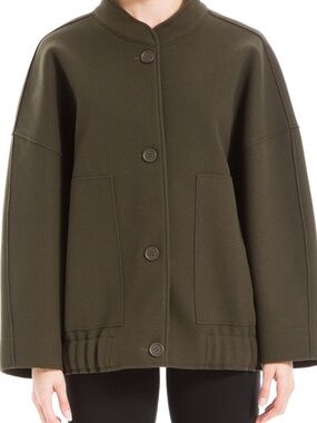Max Studio Olive Brush Knit Bomber Jacket [Size Large]